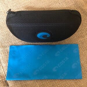 Costa Black & Blue Eyeglasses/Sunglasses Case and Costa Blue Lens Cloth